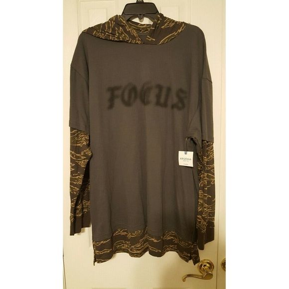 *5/$20Men's Medium Large XL Oversized Hooded Shirt - Picture 2 of 3